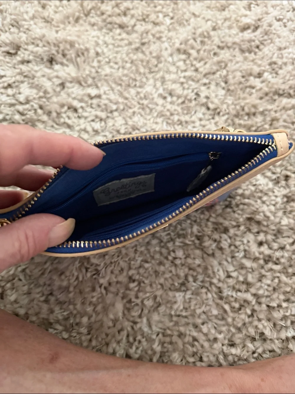 Spartina 449 Light Blue & Cream Down the Shore Map Clutch